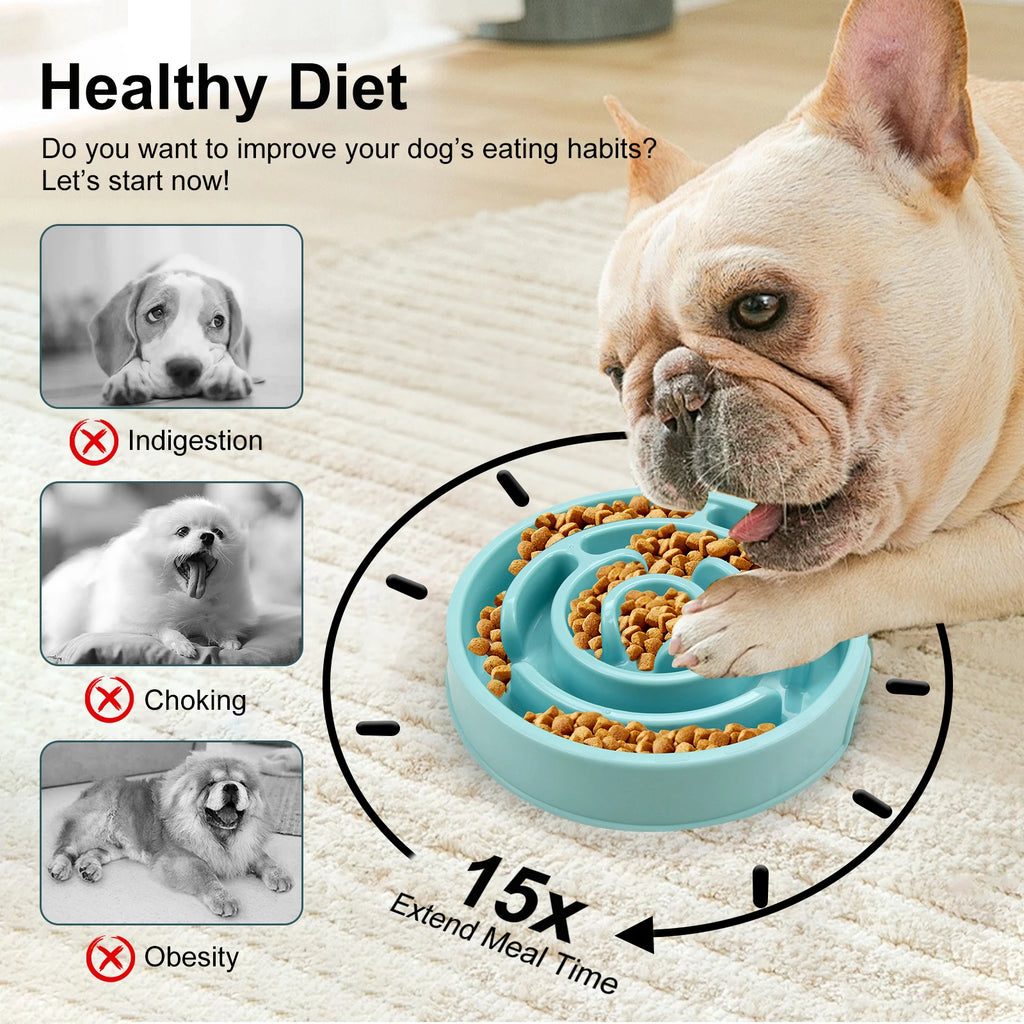 Gamelle anti-glouton pour chien Pawtiko - reliefs internes