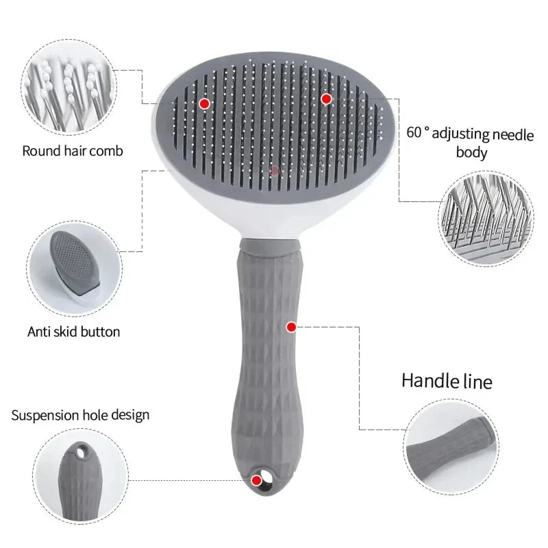 Brosse de toilettage anti-poils pour chat et chien Pawtiko - coloris disponibles